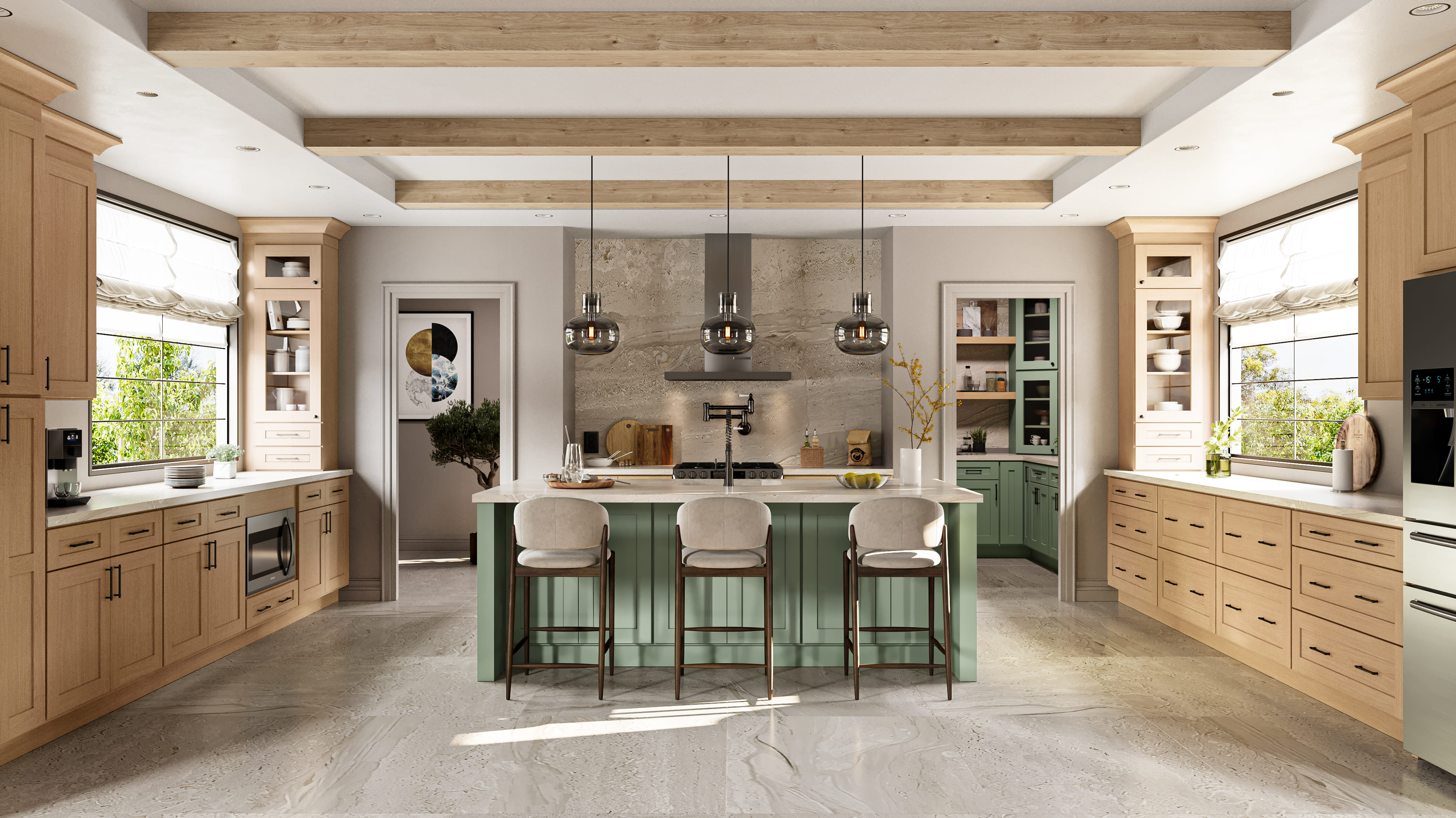 Canyon Shaker cabinet — natural light wood kitchen